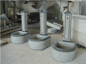 G654 Wall Mounted Fountain Wall Fountain, G654 Grey Granite Wall Mounted Fountain