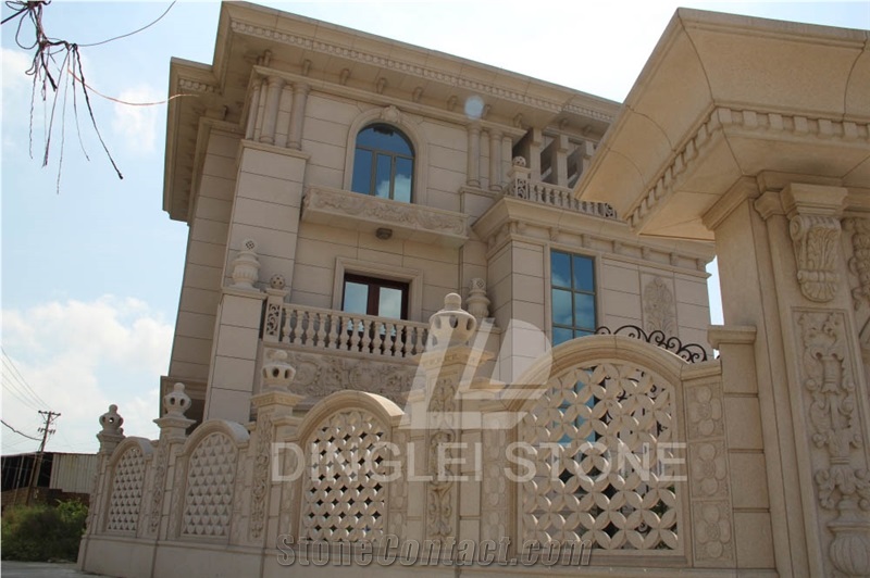 G681 Villa Building Project, G681 Pink Granite Building, Walling