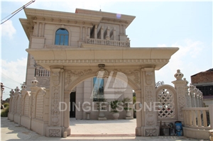 G681 Villa Building Project, G681 Pink Granite Building, Walling