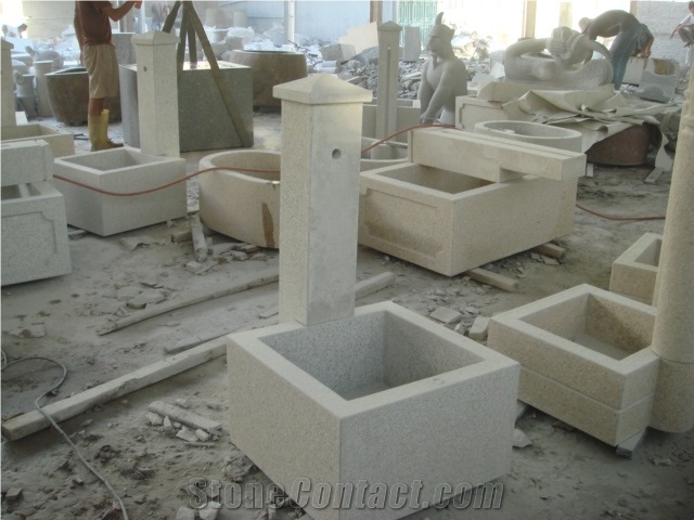 G682 Granite Wall Mounted Garden Fountain, G682 Yellow Granite Garden Fountain