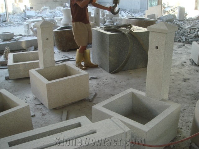 G682 Granite Wall Mounted Garden Fountain, G682 Yellow Granite Garden Fountain