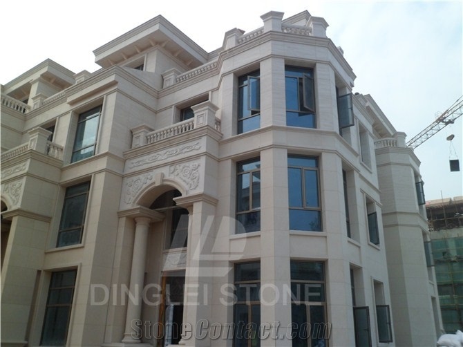 Moca Cream Tile, Moca Cream Fine Grain Beige Limestone Building, Walling