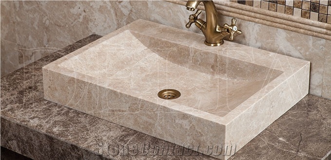 Cappuccino Beige Marble Bosna Sink (Dlt8636), Basins