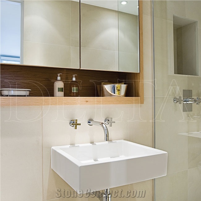 Crema Bello Limestone Honed Tiles, Turkey White Limestone