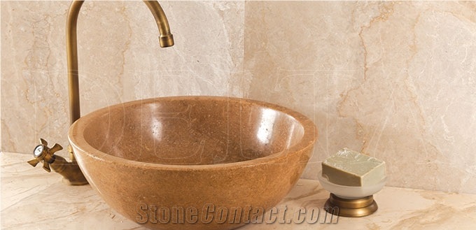 Noce Travertine Zurich Bowl, Noce Brown Travertine Bowl