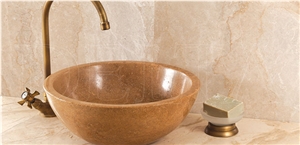 Noce Travertine Zurich Bowl, Noce Brown Travertine Bowl Noce Travertine Zurich Bowl, Noce Brown Travertine Bowl