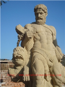 Marble Sculpture Statue, Beige Sandstone Sculpture