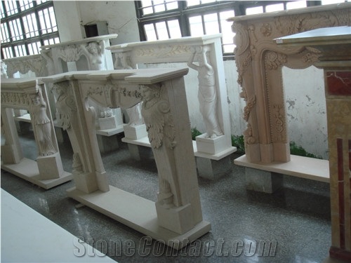 White Marble Fireplace