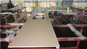 Beige Quartz Kitchen Countertops