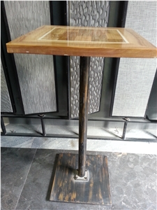 Golden Wooden Vein Marble Table Tops Coffee Table Art Works Landscaping Stones