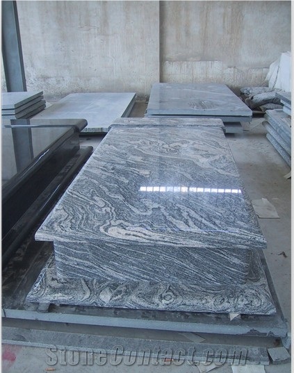 China Juparana Tombstone & Monument European Style, China Juparana Granite Tombstone