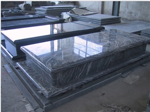 China Juparana Tombstone & Monument European Style, China Juparana Granite Tombstone