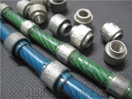 Diamond Wire Saw with 40 Beads 11.5mm Diameter for Cutting Reinforced Concrete Rubber Sintered