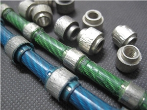 Diamond Wire Saw with 40 Beads 11.5mm Diameter for Cutting Reinforced Concrete Rubber Sintered