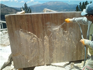 Noce Travertine Vein Cut Blocks, Turkey Brown Travertine Noce Travertine Vein Cut Blocks, Turkey Brown Travertine