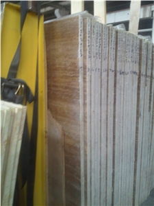 Noce Travertine Vein Cut Blocks, Turkey Brown Travertine