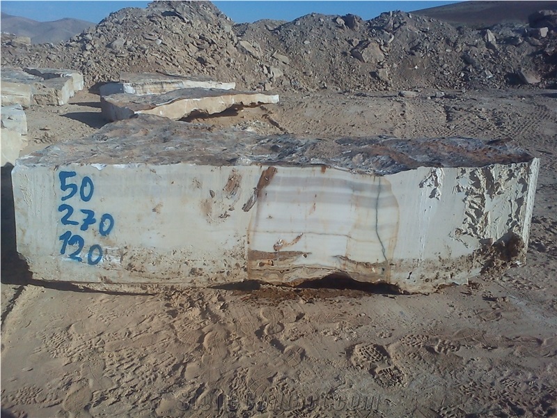 Wave White Onyx Block