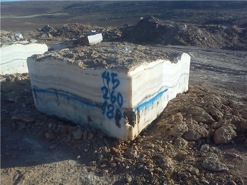 Wave White Onyx Block