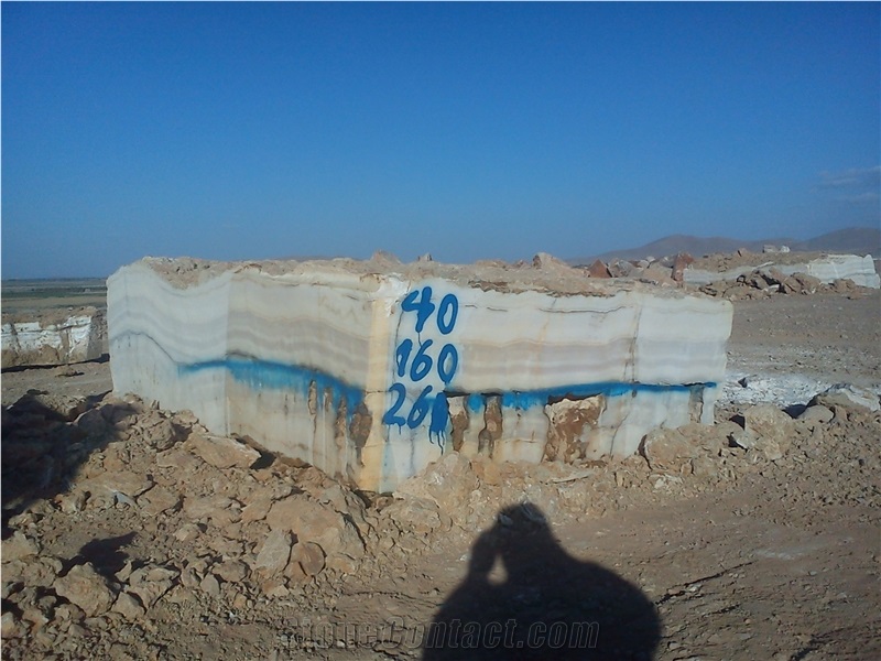 Wave White Onyx Block