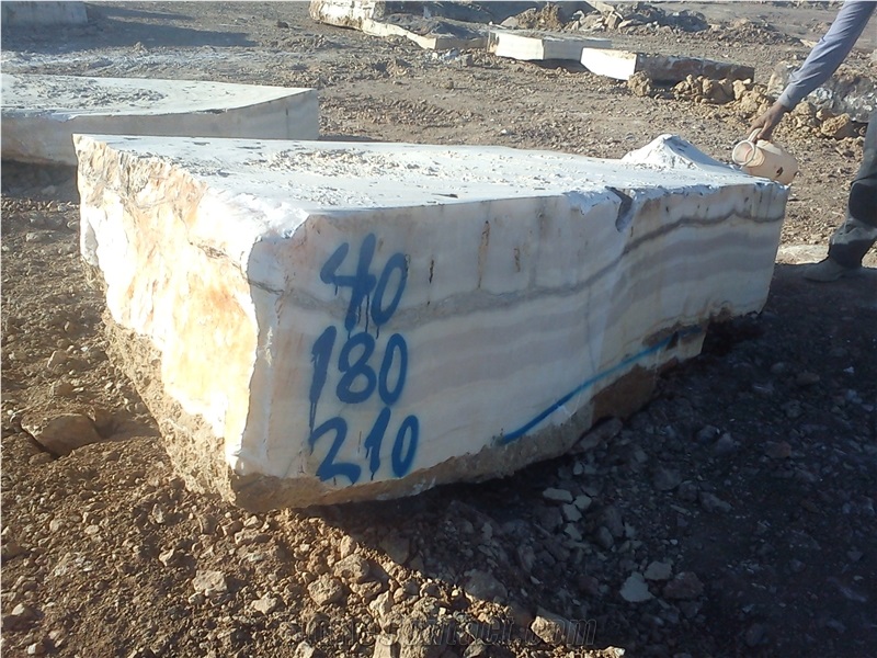 Wave White Onyx Block
