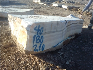 Wave White Onyx Block