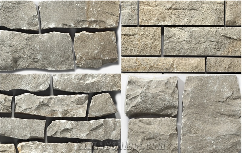 SPACCATELLO Grigio Piasentina Sandstone, Grigio Piasentina Grey Sandstone Cultured Stone