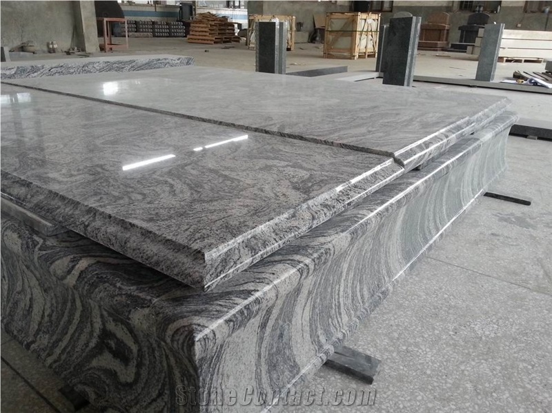 Chinese Juparana Granite Tombstone, Chinese Juparana, China Jupara White Granite Tombstone