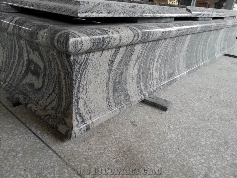 Chinese Juparana Granite Tombstone, Chinese Juparana, China Jupara White Granite Tombstone