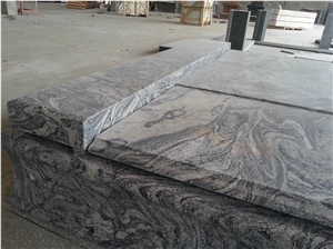 Chinese Juparana Granite Tombstone, Chinese Juparana, China Jupara White Granite Tombstone