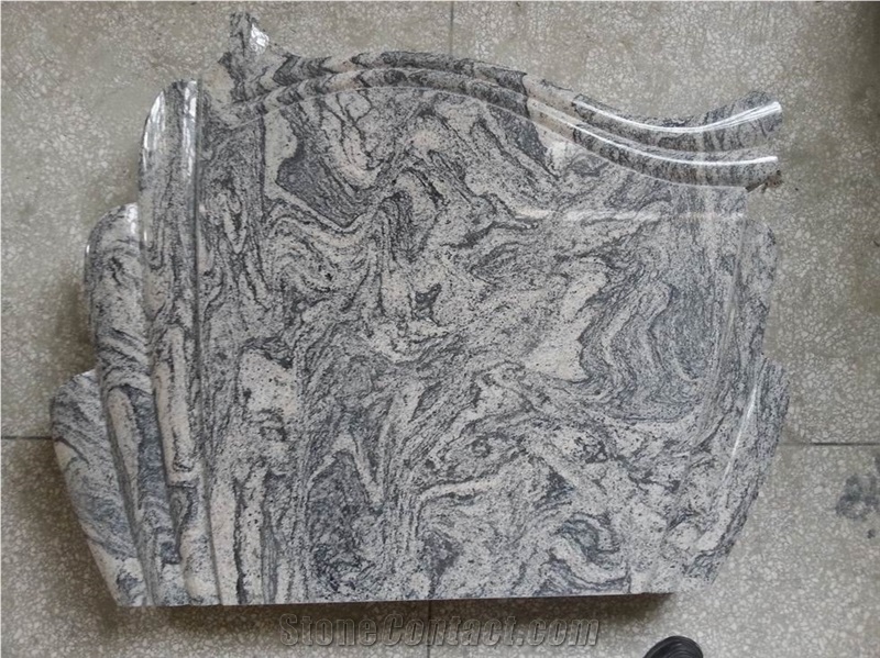 Chinese Juparana Granite Tombstone, Chinese Juparana, China Jupara White Granite Tombstone