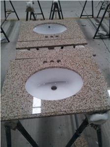 G682 Granite Vanity Top, Rust Yellow Granite Bathroom Countertop