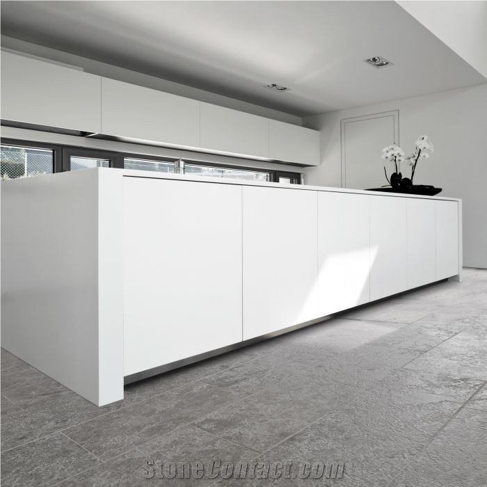 Transylvania Coral Limestone Brushed Floor Tiles, Romania Grey Limestone