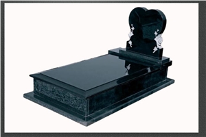 Absolute Black Granite Single Tombstone
