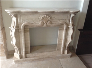 Daino Reale Limestone Fireplace Mantel, Daino Reale Beige Limestone Fireplace Mantel