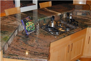 Granite Kitchen Countertops with Verde Fuoco Granite Granite Kitchen Countertops with Verde Fuoco Granite