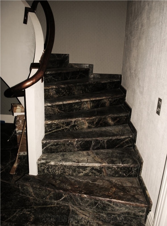 Rain Forest Green Marble Staircase