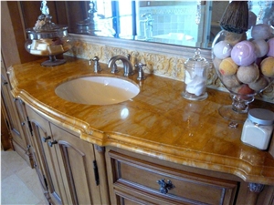 Giallo Siena Marble Vanity Top, Giallo Siena Unito Yellow Marble Vanity Top Giallo Siena Marble Vanity Top, Giallo Siena Unito Yellow Marble Vanity Top