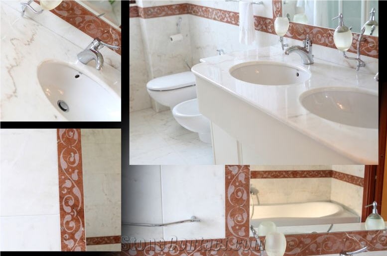 Bagno in Rosa Del Portogallo Marble Bath Design, Rosa Portogallo Pink Marble Bath Design