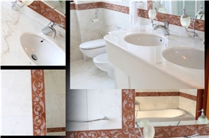 Bagno in Rosa Del Portogallo Marble Bath Design, Rosa Portogallo Pink Marble Bath Design