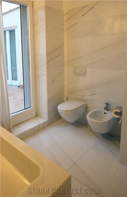 Bathroom Design with Bianco Lasa Marble, Bianco Lasa Unito Marble, Bianco Lasa White Marble Bathroom Design