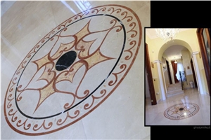Crema Marfil Marble Floor Medallion