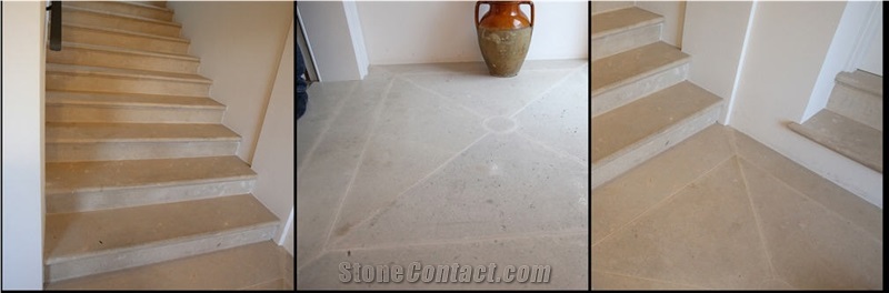 Mazzaro Limestone Stairs, Mazzaro Beige Limestone Stairs