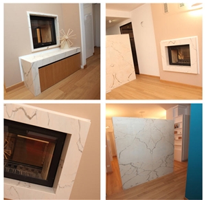Rosa Portogallo Cremo Marble Fireplace