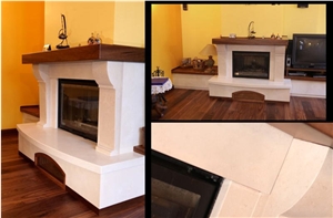 Trani Biancone Marble Fireplace
