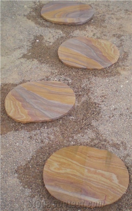 Mint Yellow Sandstone Exterior Steps & Stairs, Stair Risers