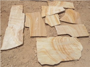 Modak Yellow Sandstone Flagstone Pool Terrace