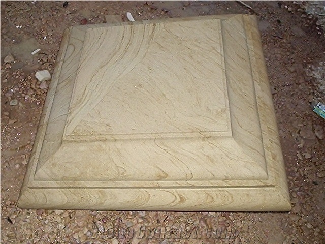 Pier Cap and Quoins, Yellow, White, Biege, Grey, Red Sandstone Pier Cap
