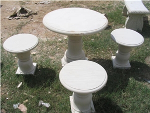 White and Yellow Sandstone Bench