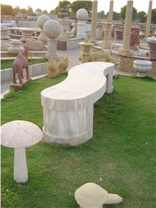 White and Yellow Sandstone Bench