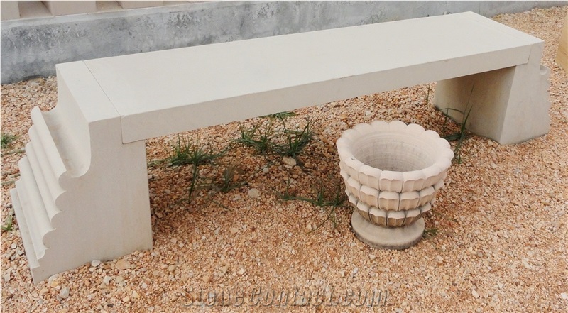 White and Yellow Sandstone Bench